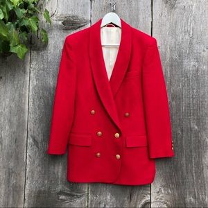VINTAGE camel hair oversized red blazer H8